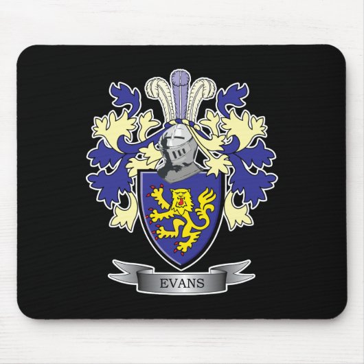 Evans-Familienwappen-Wappen Mousepad (Vorne)
