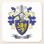Evans-Familienwappen-Wappen Rechteckiger Pappuntersetzer (Vorderseite)