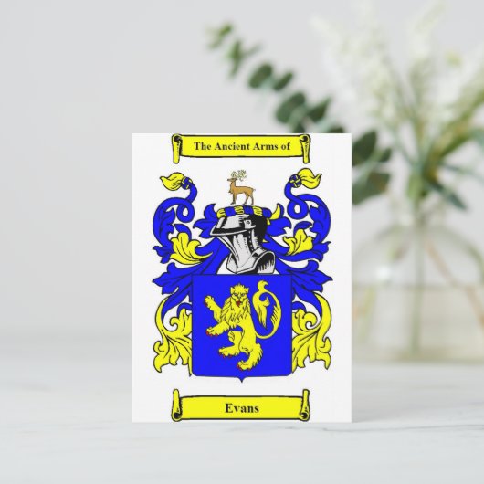 Evans-Wappen Postkarte (Stehend Vorderseite)