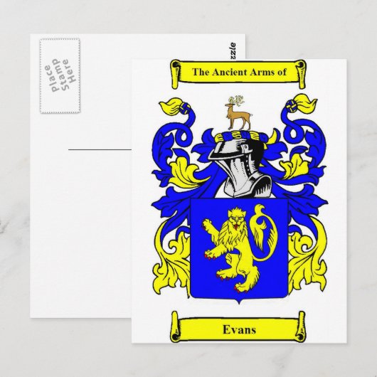 Evans-Wappen Postkarte (Vorne/Hinten)