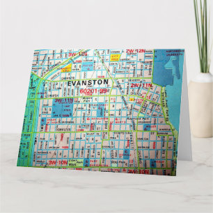 Evanston, IL Vintag Map Karte