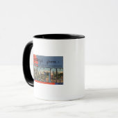 Evanston, Illinois - Große Briefmarkenszenen Tasse (Vorderseite Links)