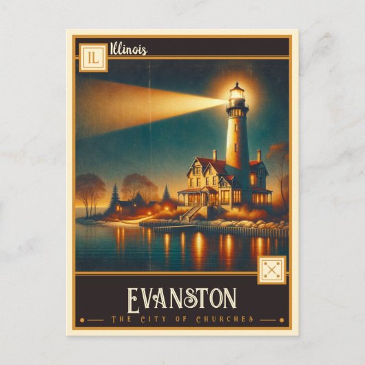 Evanston, Illinois | VINTAG Postkarte (Vorderseite)