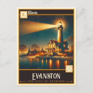 Evanston, Illinois Vintage Postkarte
