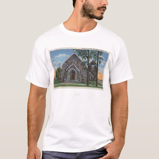 Evanston, WY - Kirche von Ansicht St Mary T-Shirt (Vorderseite)
