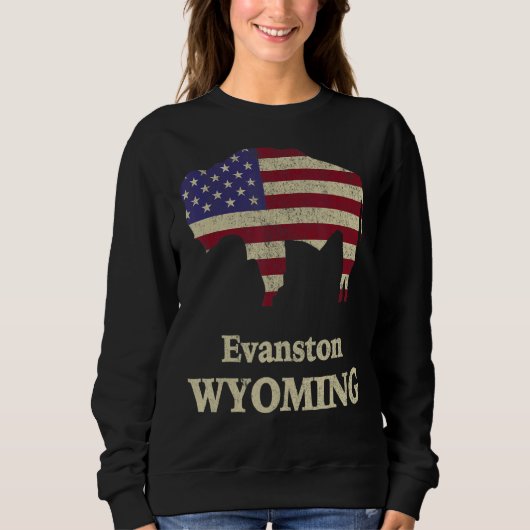 Evanston Wyoming mit Bison Sweatshirt (Vorderseite)