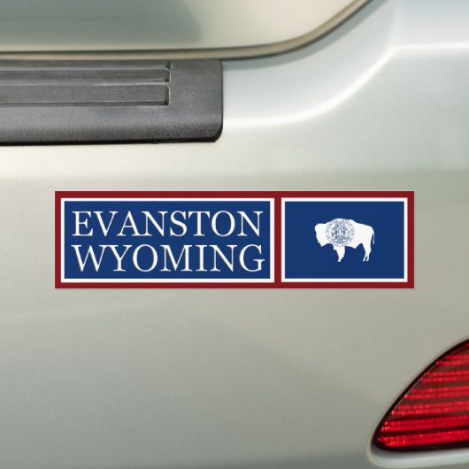 Evanston Wyoming State Flag Autoaufkleber (Auf Auto)