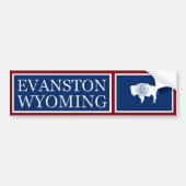 Evanston Wyoming State Flag Autoaufkleber (Vorne)
