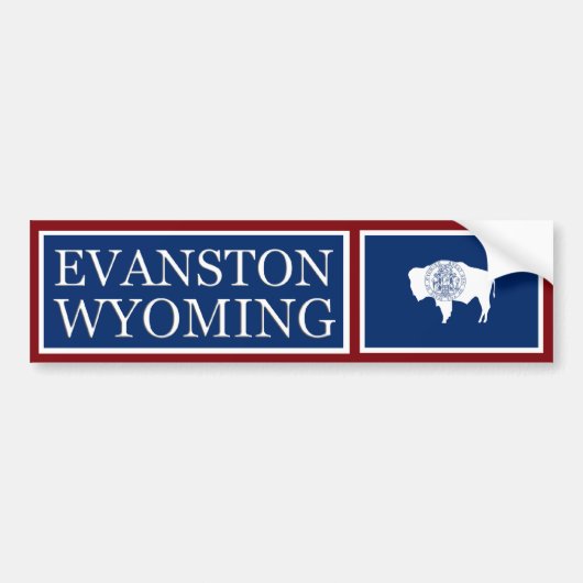 Evanston Wyoming State Flag Autoaufkleber (Vorne)