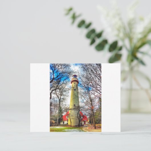 Evanston's Light House Postkarte (Stehend Vorderseite)