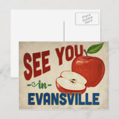 Evansville Indiana Apple - Vintage Travel Postkarte (Vorne/Hinten)