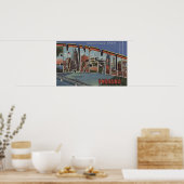 Evansville, Indiana - Große Buchstabenszenen Poster (Küche)