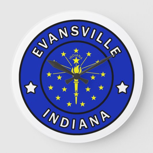 Evansville Indiana Große Wanduhr (Vorderseite)