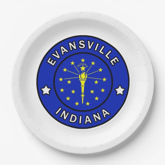 Evansville Indiana Pappteller (Vorderseite)