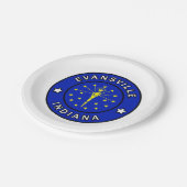 Evansville Indiana Pappteller (Schrägansicht)