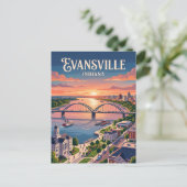 Evansville, Indiana Postkarte (Stehend Vorderseite)
