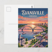 Evansville, Indiana Postkarte (Vorne/Hinten)