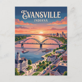Evansville, Indiana Postkarte