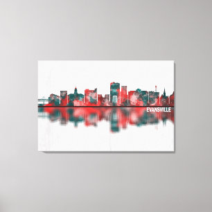 Evansville Indiana Skyline Leinwanddruck