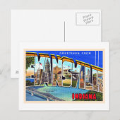 Evansville Indiana Vintage Large Letter Postcard Postkarte (Vorne/Hinten)
