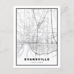 Evansville-Karte Postkarte