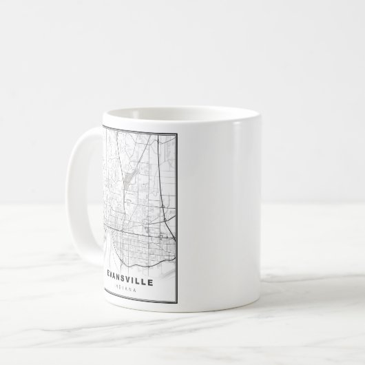 Evansville Map Kaffeetasse (Vorderseite Links)