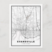 Evansville Map Postkarte (Vorderseite)