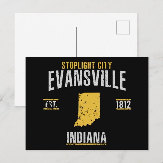 Evansville Postkarte (Vorne/Hinten)