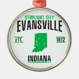 Evansville Silbernes Ornament