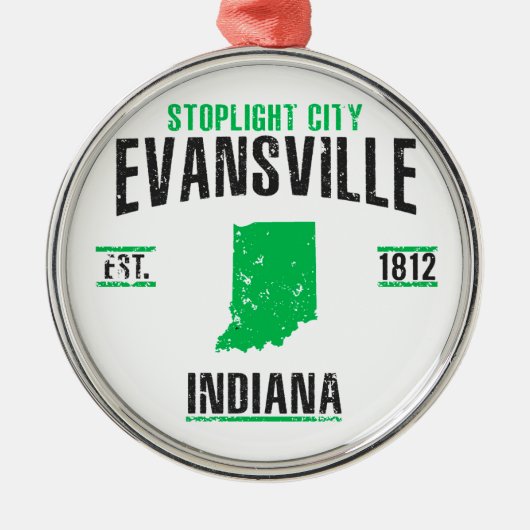 Evansville Silbernes Ornament (Vorne)