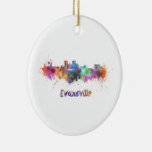 Evansville skyline im Watercolor Keramik Ornament (Rechts)