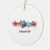 Evansville skyline im Watercolor Keramik Ornament (Links)
