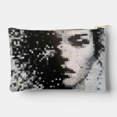 Évaporation Portrait Pixel Art Noir et Blanc Zubehörtasche (Rückseite)