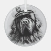 Eva's Captain Newfundland Dog Circle Ornament (Vorderseite)