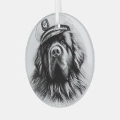 Eva's Captain Newfundland Dog Circle Ornament (Vorderseite links)