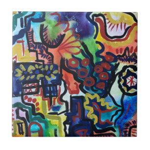 Eva's Garden-Hand Malerei Moderne Kunst Fliese