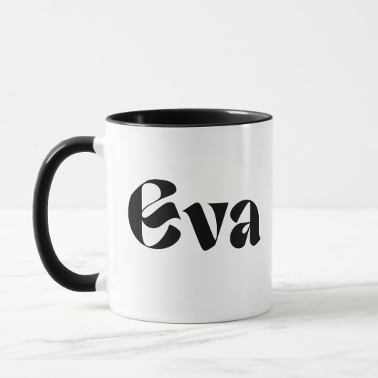 "EVA's Sip of Joy - 'EVA' gedruckte Tasse (Links)