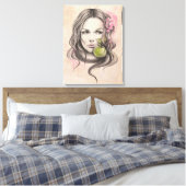 Eve and Apple Women portrait Biblicum Surreal Art Leinwanddruck (Insitu (Schlafzimmer))