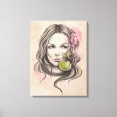 Eve and Apple Women portrait Biblicum Surreal Art Leinwanddruck (Vorderseite)
