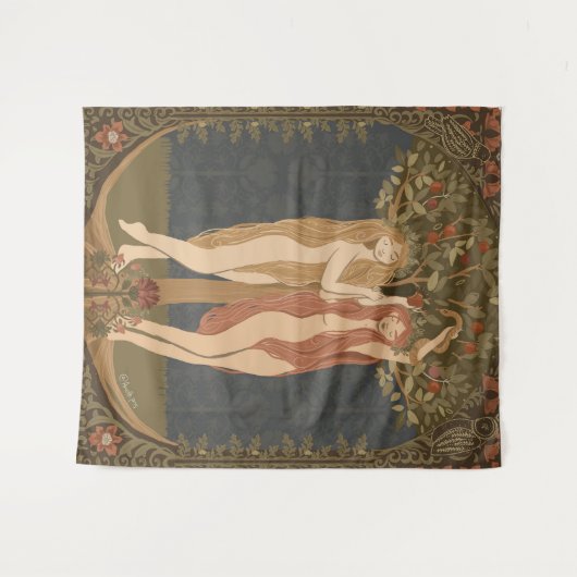 Eve and Lilith Tapestry Wandteppich (Vorderseite (Horizontal))