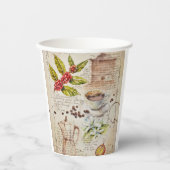 EVE bemalt Kaffee botanische Illustration Pappbecher (Vorderseite)