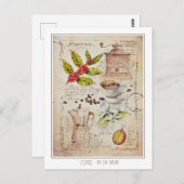 EVE bemalt Kaffee botanische Illustration Postkarte (Vorne/Hinten)
