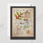 EVE bemalt Kaffee botanische Illustration Postkarte (Vorne/Hinten)