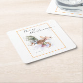 EVE bemalt Weihnachtsbaum Rentier und sonnig Rechteckiger Pappuntersetzer (angewinkelt)