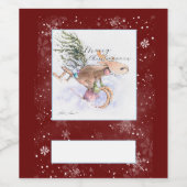 EVE bemalt Weihnachtsbaum Rentier und sonnig Weinetikett (Einzelnes Label)