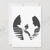 Eve gibt einen Apfel an Adam, schwarze Version 1/3 Dankeskarte (Vorderseite)