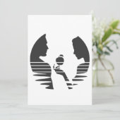 Eve gibt einen Apfel an Adam, schwarze Version 1/3 Dankeskarte (Stehend Vorderseite)