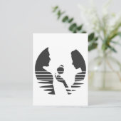 Eve gibt einen Apfel an Adam, schwarze Version 1/3 Postkarte (Stehend Vorderseite)