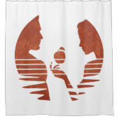 Eve Hand an Adam, Grunge Version 3/3 Duschvorhang (Vorderseite)