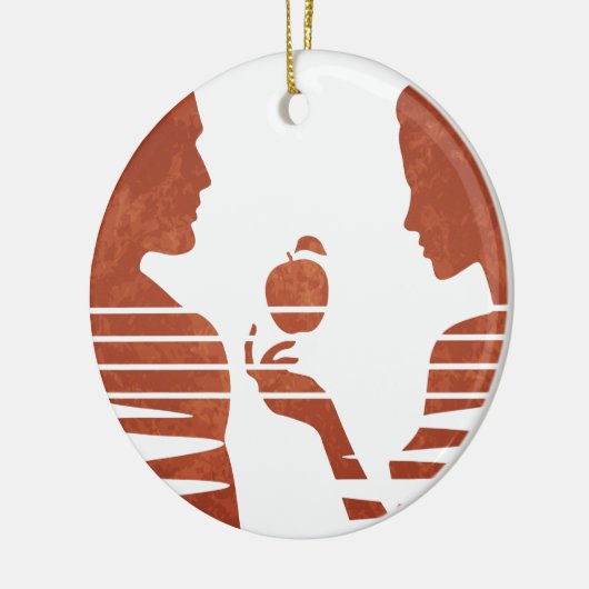 Eve Hand an Adam, Grunge Version 3/3 Keramik Ornament (Links)